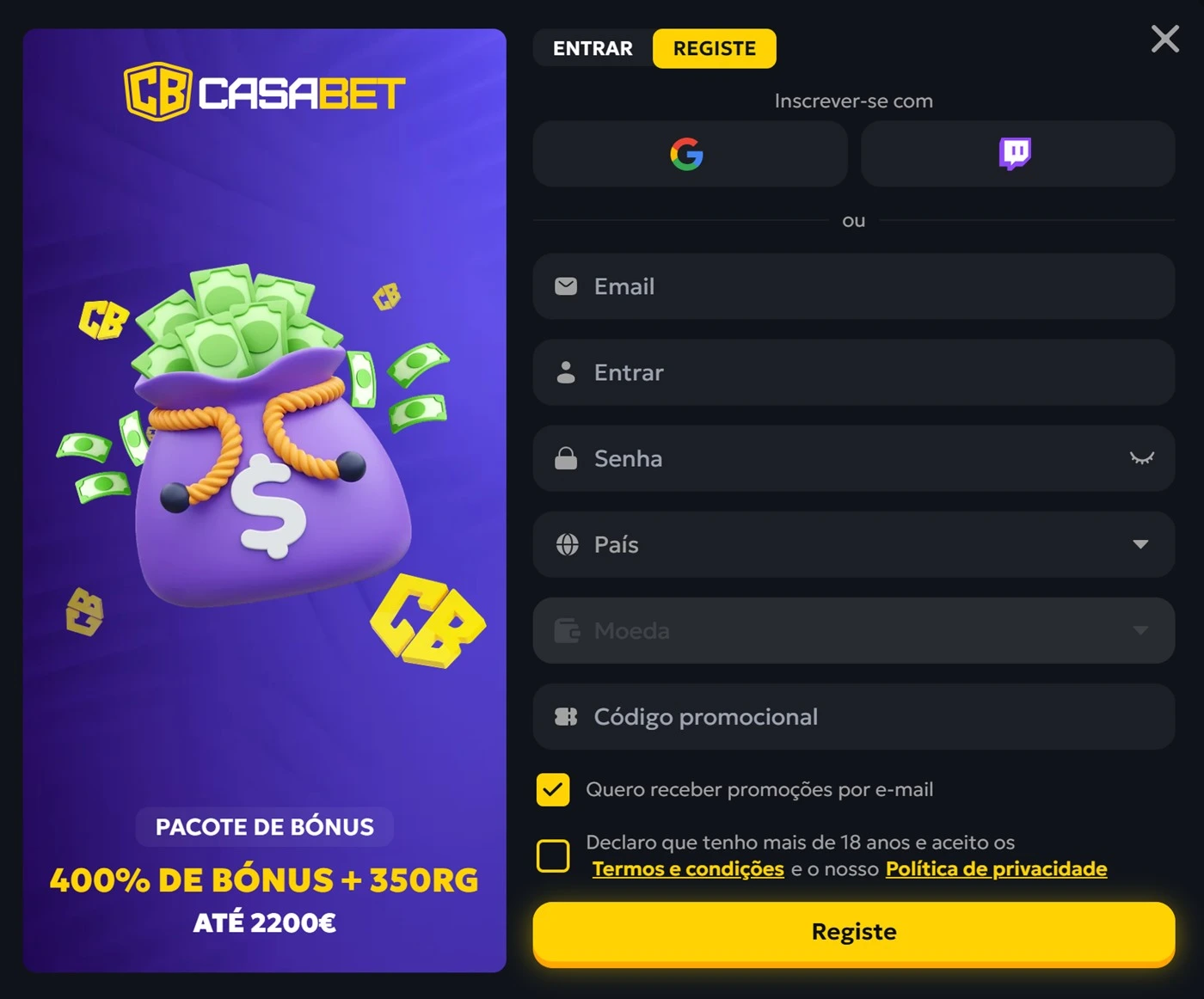 Casabet login