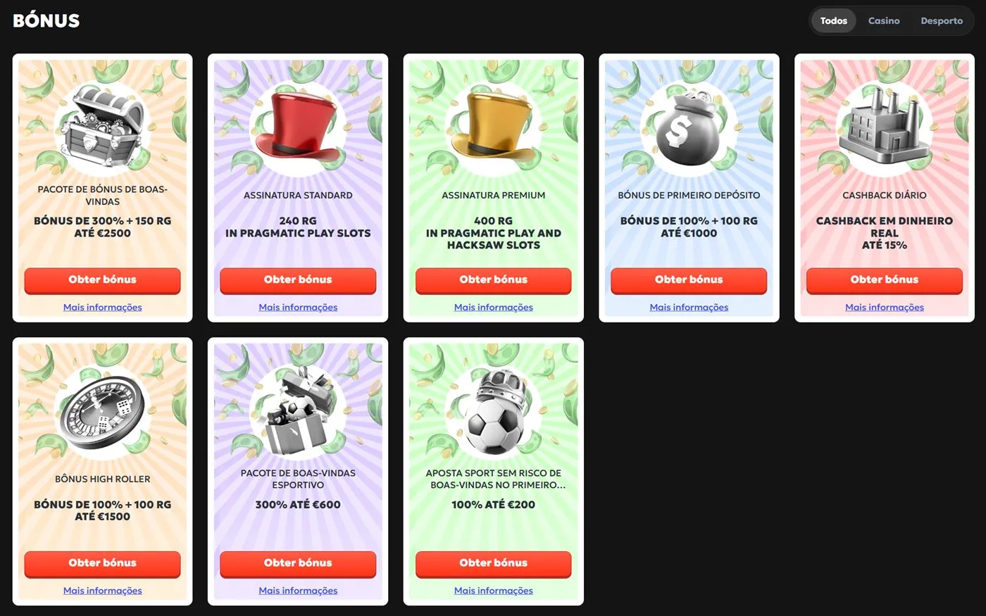 Megarich-bonus registo