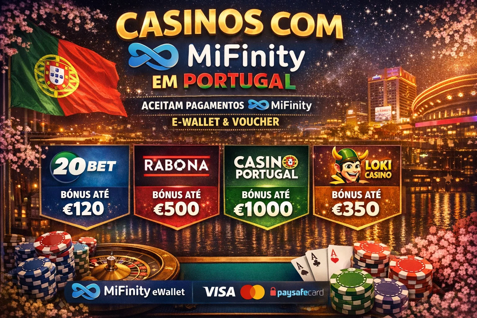Casinos com MiFinity em Portugal